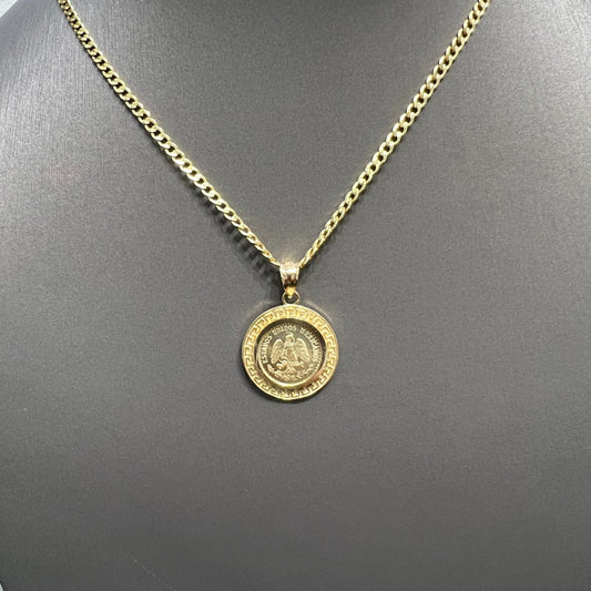1239- NEW 14k Gold Moneda Holder Pendant W.G.