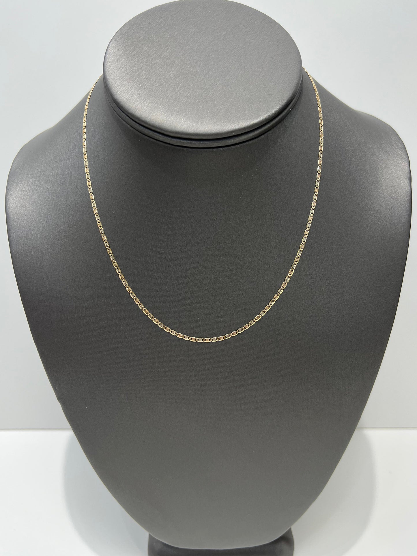 1395- NEW 14K Solid Valentino Tri Tone Chain 16" (1.8mm) W.G