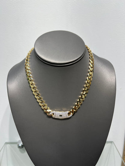 1238- NEW 14K Hollow Cuban Monaci Chain (9mm) W.G
