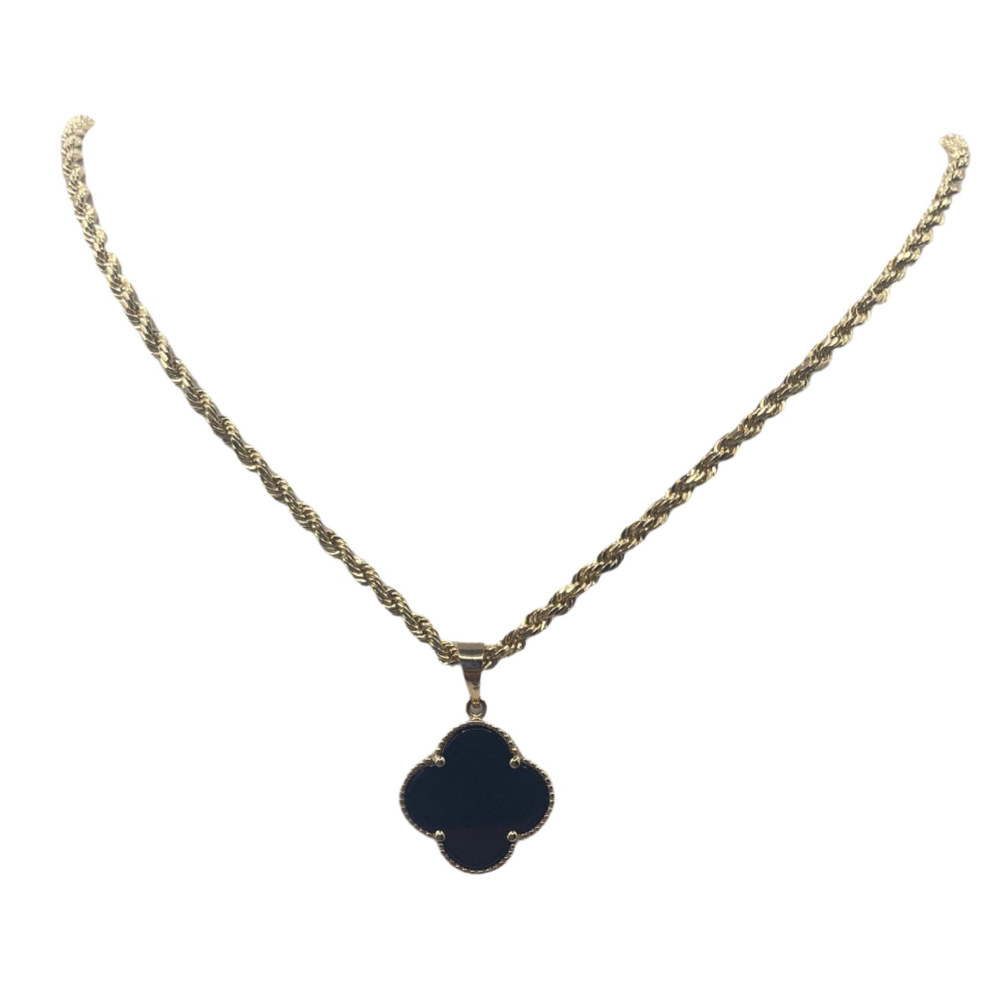 709- NEW 14k Black clover Pendant Only