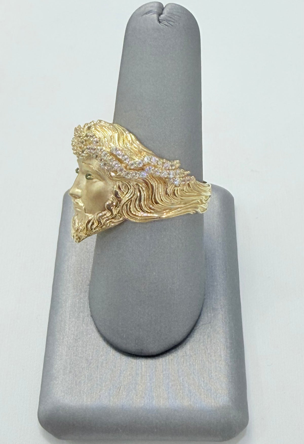 1834- NEW 14K Jesus 3D Face Fashion Ring W.G