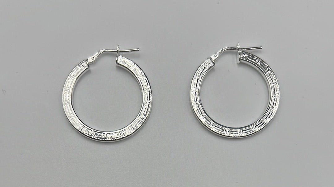 S270- Silver Versace Earring Hoops