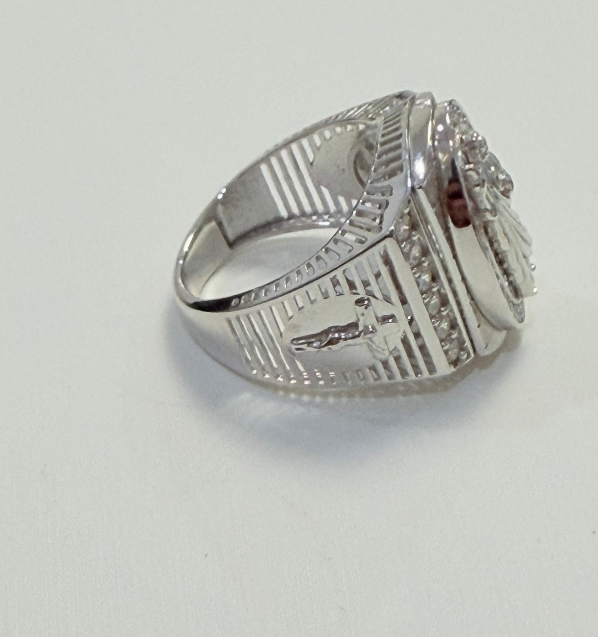 S799- NEW .925 St. Jude Religious Men's Ring W.G