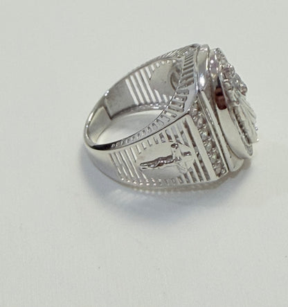 S799- NEW .925 St. Jude Religious Men's Ring W.G