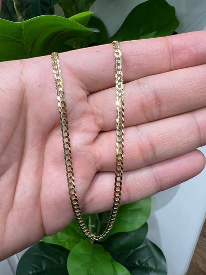 1628- NEW 14K Solid Cuban Curb Chain 22" 3.7mm W.G