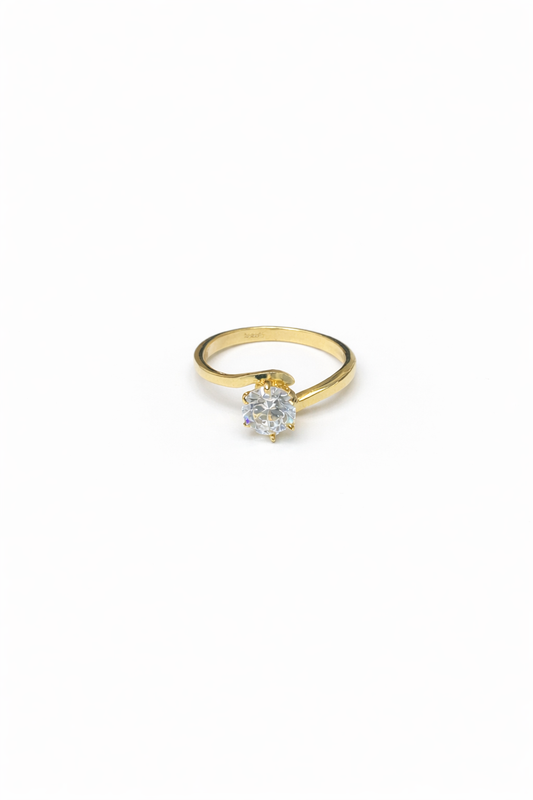 1496- NEW 14K Solitaire Gold Ring W.G