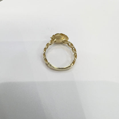 1635- NEW 10K Gold Chain Ring With Rose W.G