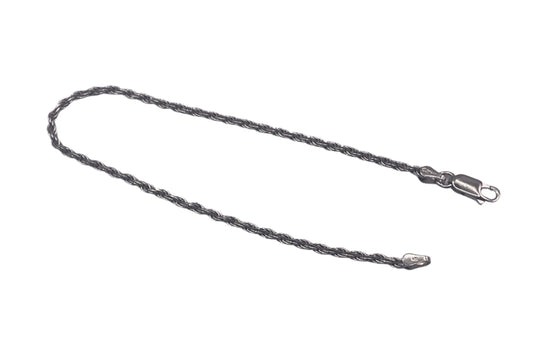 S816- Rope Link Silver Bracelet 8”