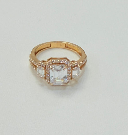 938- NEW 14K Big Cz Square Wedding Ring W.G