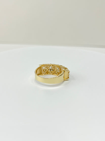 945- NEW 14K Crown Ring Cz Stones W. G