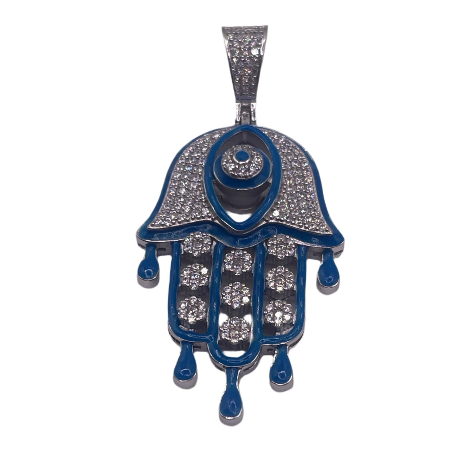 S552- .925 Silver Blue Hanna Hand Pendant