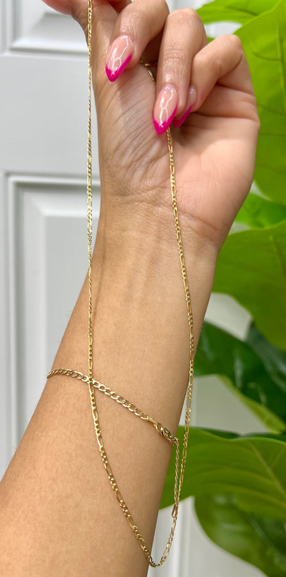 00201-NEW 14K Semi Solid  Figaro Chain (1.76mm).W.G