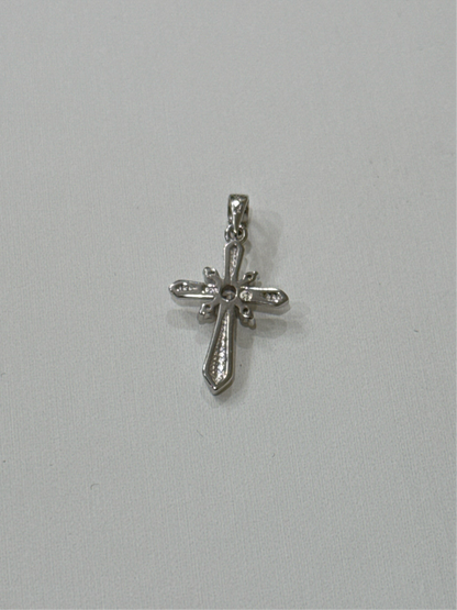 S861- .925 Small Cross Pendant Cz Stone