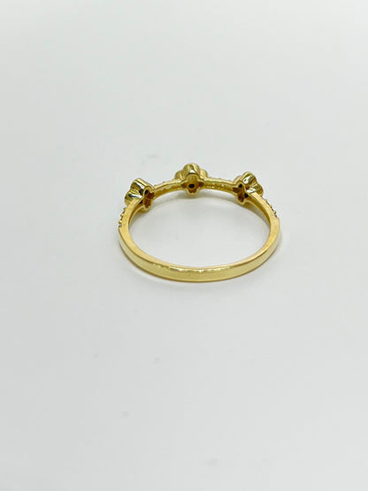 1473- NEW 14K Flower Ring Band W.G