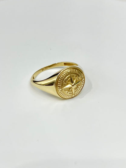 378- NEW 14k Gold Compass Men’s Ring W.G