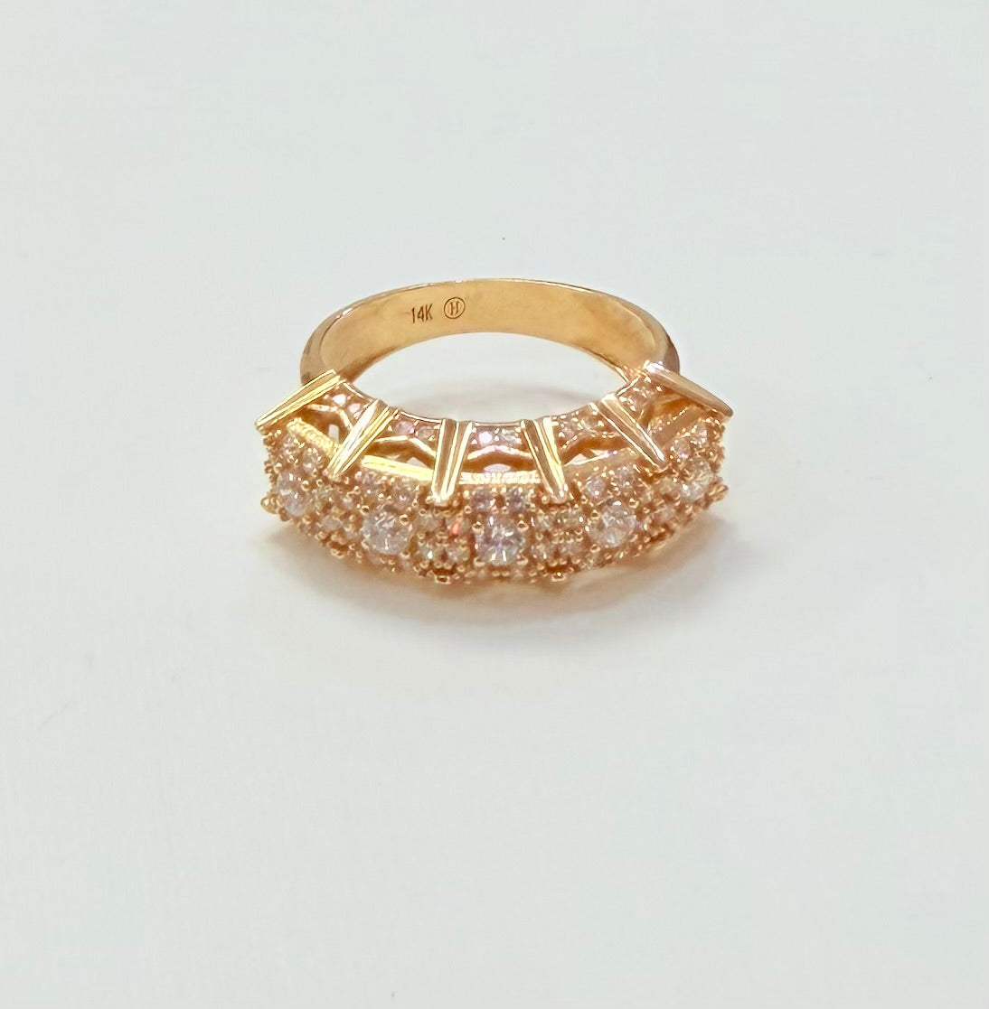 945- NEW 14K Crown Ring Cz Stones W. G