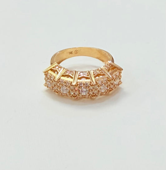 945- NEW 14K Crown Ring Cz Stones W. G
