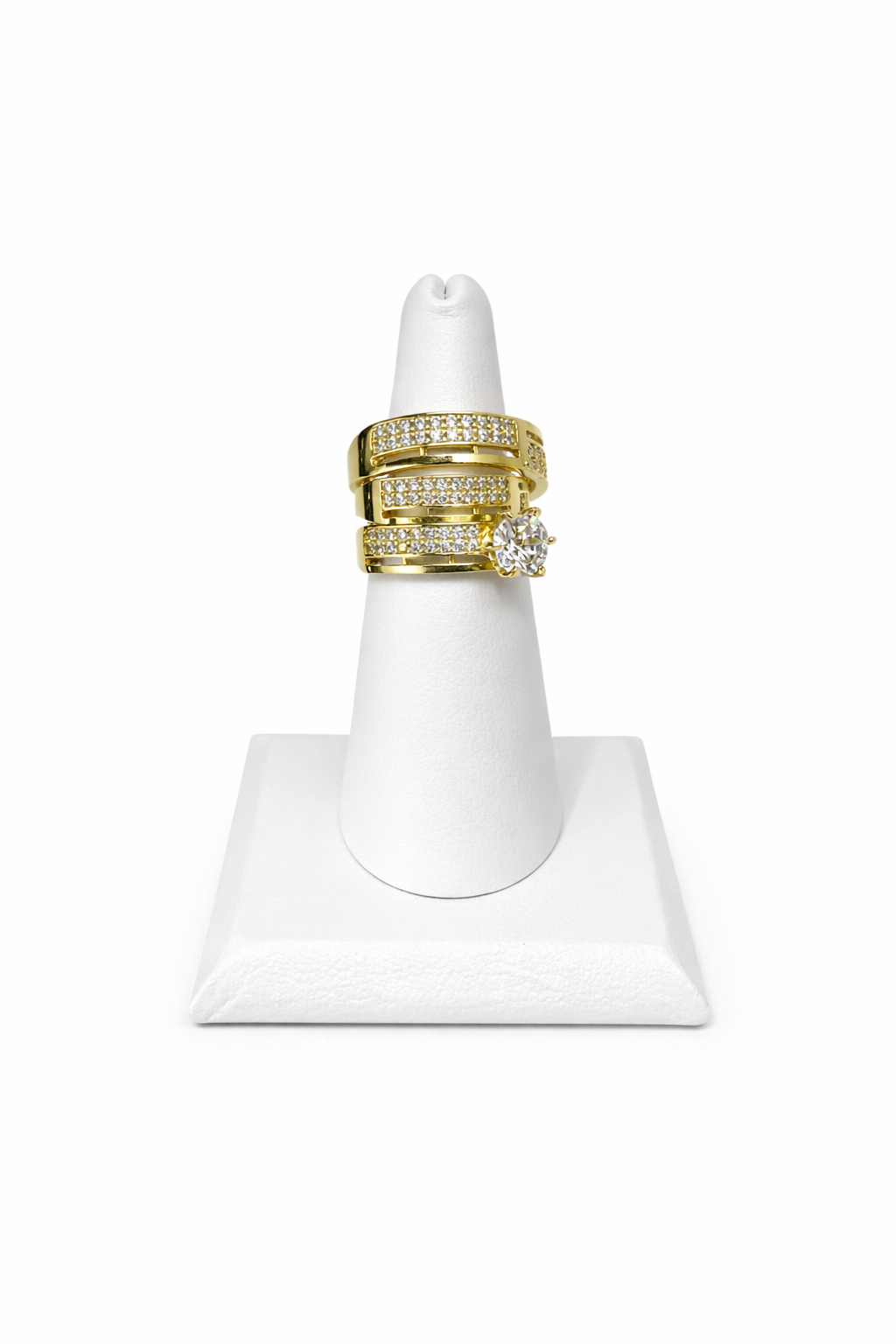 1274-NEW 10k Trio Wedding Ring Set W.G