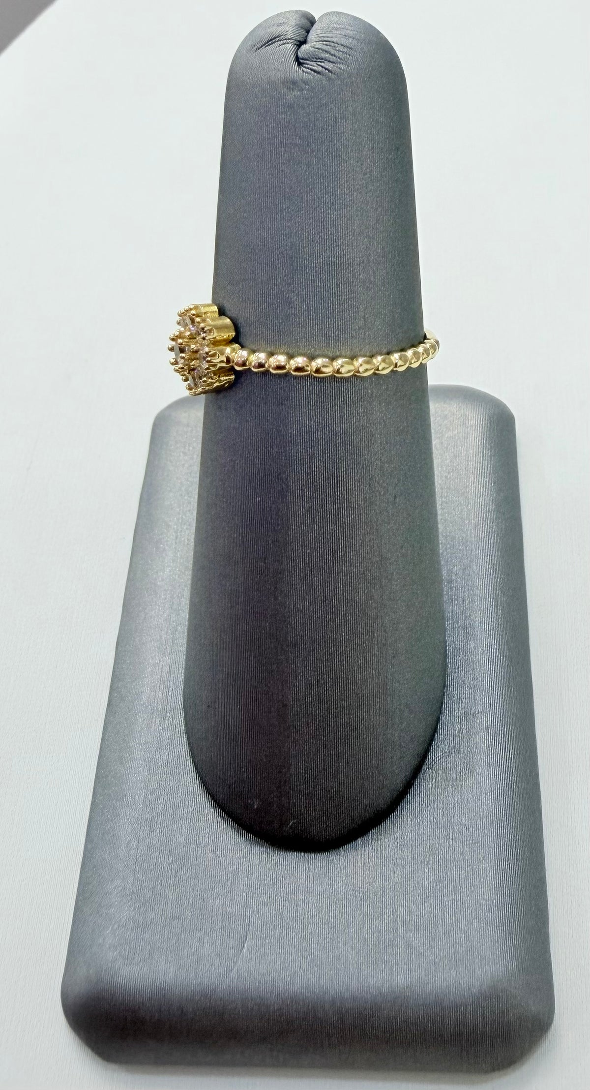 1838- NEW 14K Flower Cz Fashion Women’s Ring W.G