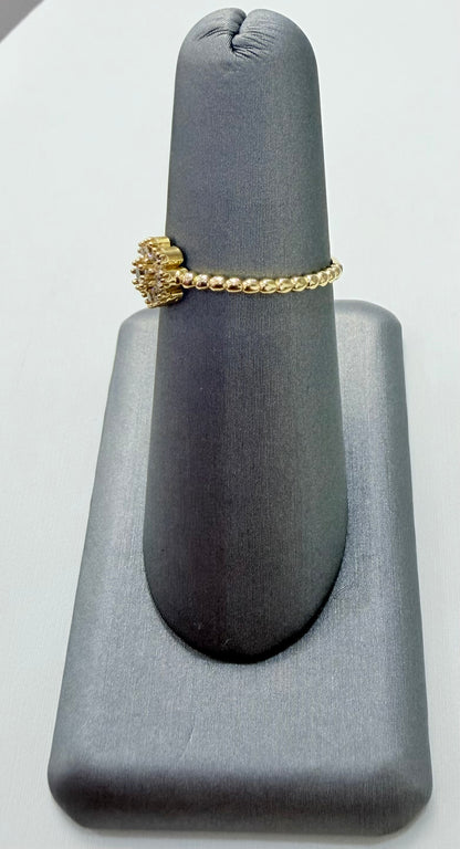 1838- NEW 14K Flower Cz Fashion Women’s Ring W.G