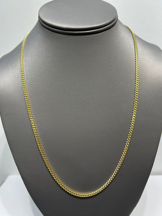 1266- NEW 14K Solid Miami Cuban Chain (3mm) W.G