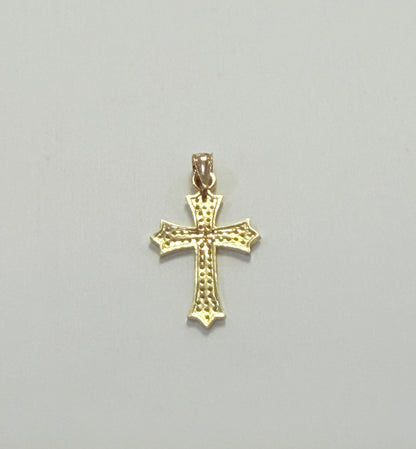 1731- NEW 10K Gold Full CZ Cross Pendant W.G