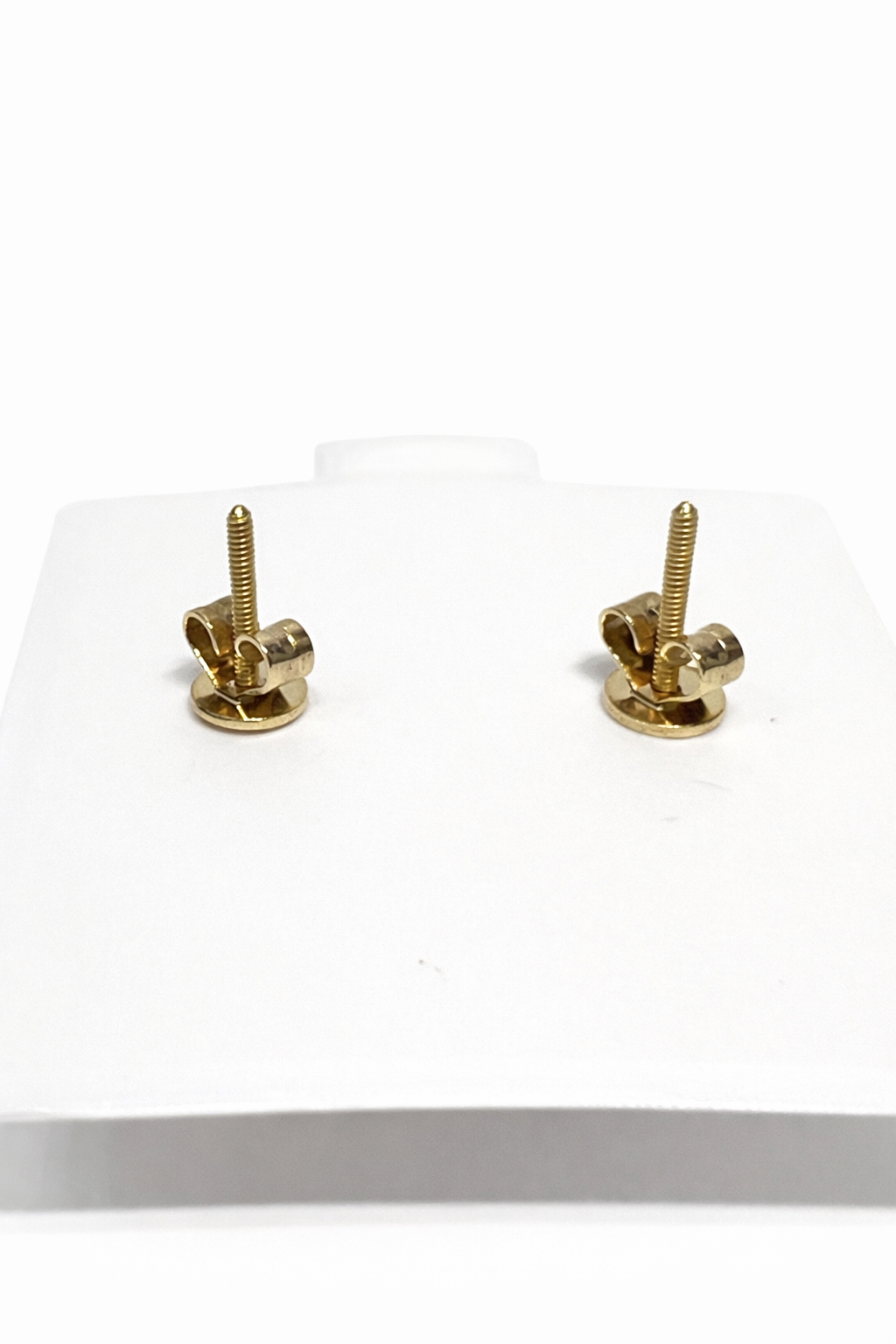 1204-NEW 14K Gold Teddy Bear Full Cz Green Earrings (10.5mm)W.G