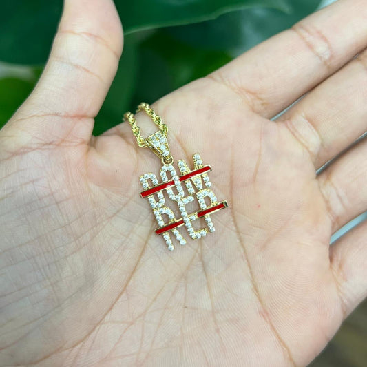 620- NEW 14K Letters Dom Rep Pendant W.G