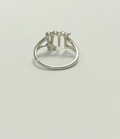 S633- NEW .925 Sterling Silver Zodiac Scorpio Cz Ring W.G