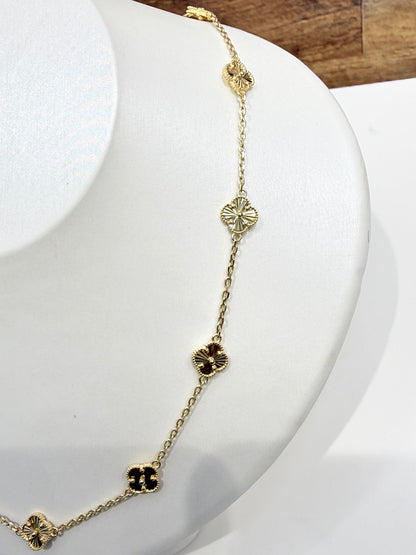 1607- NEW 14K Gold Trebol Necklace 20"+ 1" ext (8mm) W.G