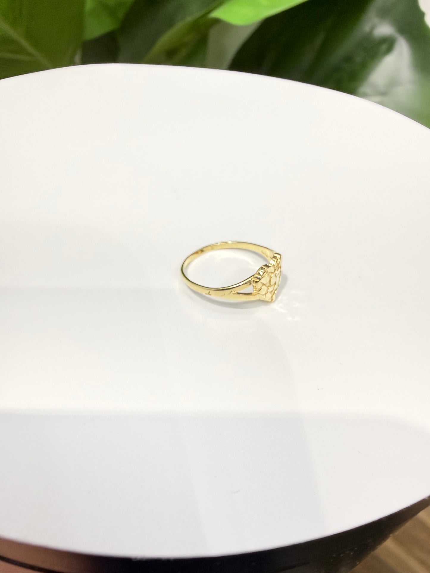 1538- NEW 10K Heart Nugget Ring W. G