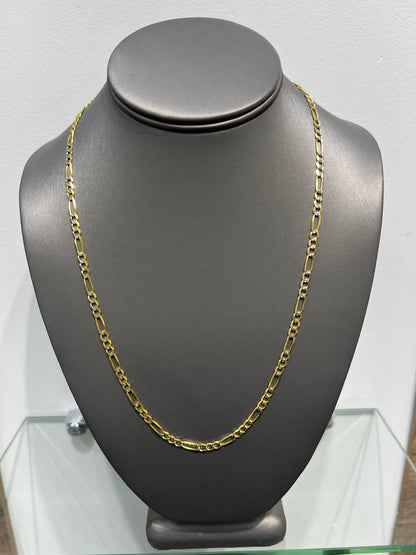 1250- NEW 14K Solid Figaro Link Two Tone (4.1mm) W.G