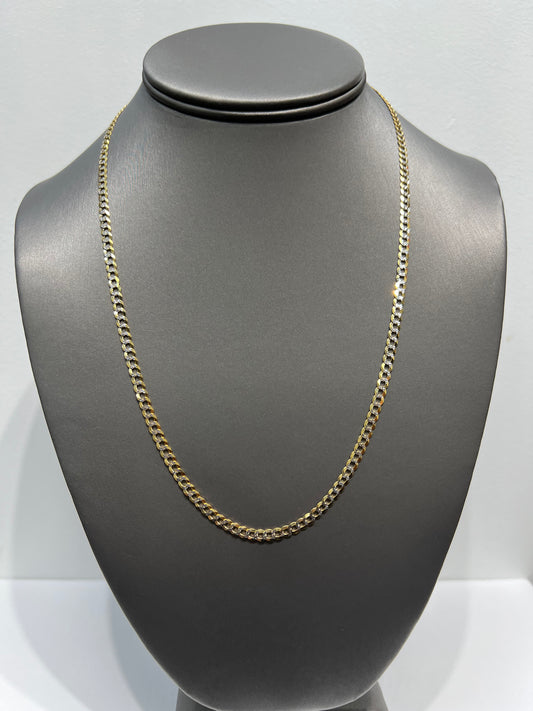 1296- NEW 14K Solid Cuban Curb Chain 22" (3.7mm) W.G