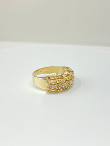 945- NEW 14K Crown Ring Cz Stones W. G