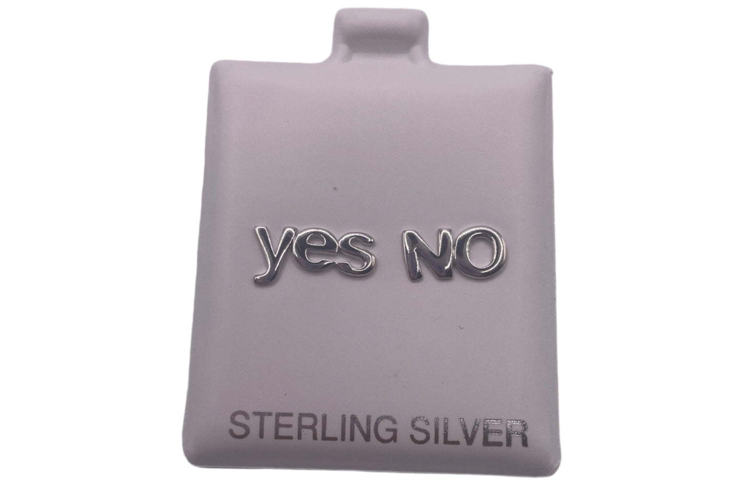 S524- .925 Yes & No Silver Earrings Studs