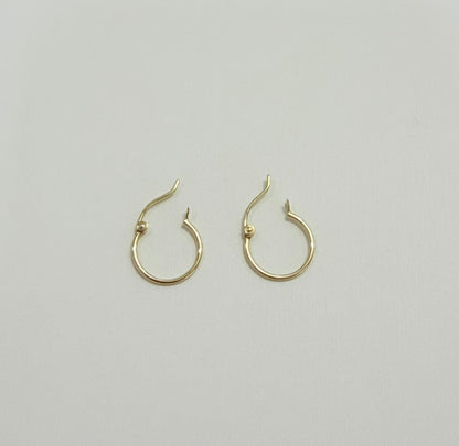 1689- NEW 14K Gold 1mm Tube Hoop Earrings W.G