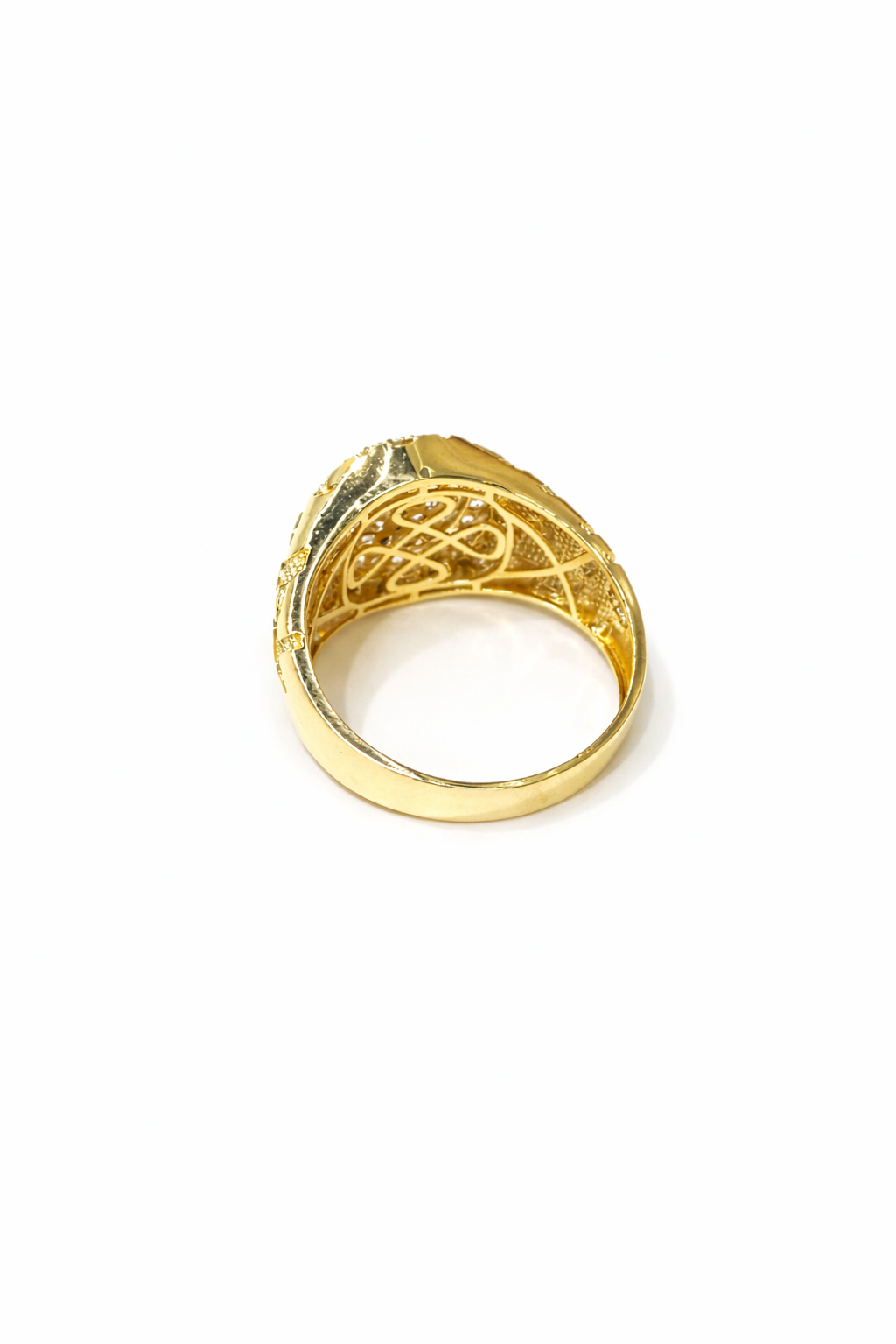 1528- NEW 10K St Jude Nugget Ring W.G