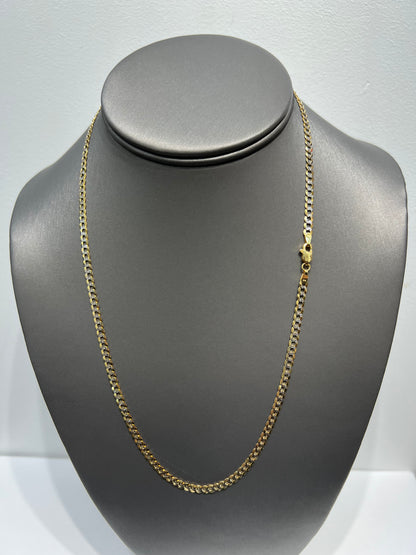 1296- NEW 14K Solid Cuban Curb Chain 22" (3.7mm) W.G