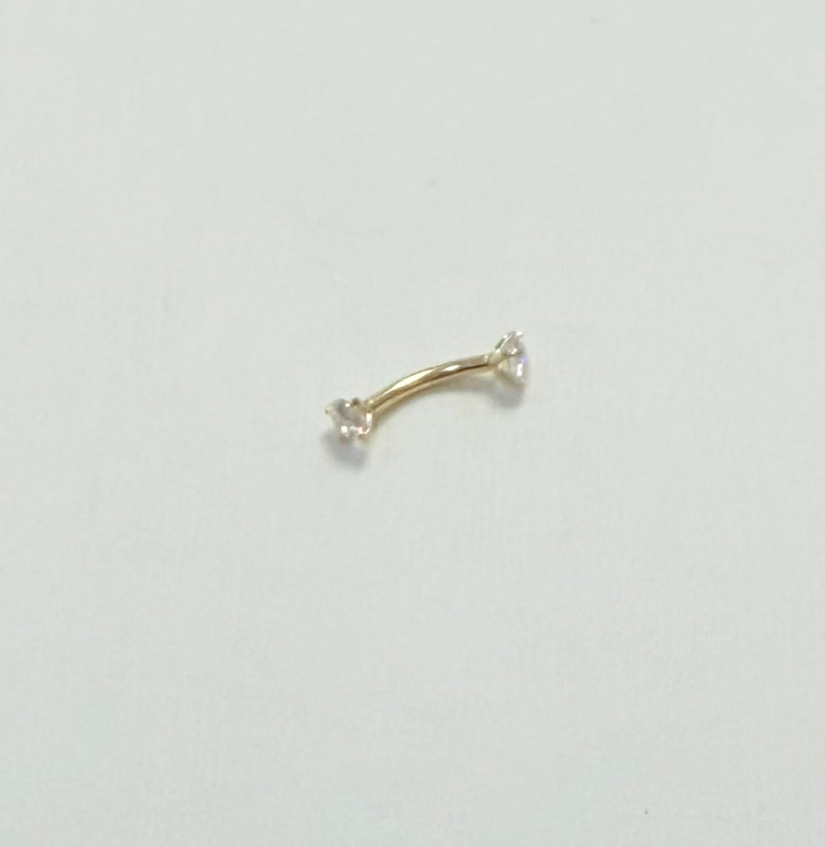 P3- NEW 14K Solid Gold Curved Barbell Eyebrow Lab Grown Diamond
End W.G