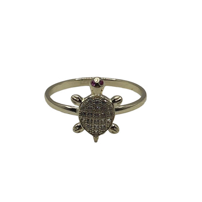 877- NEW 14K Yellow Gold Turtle Ring (W.G)