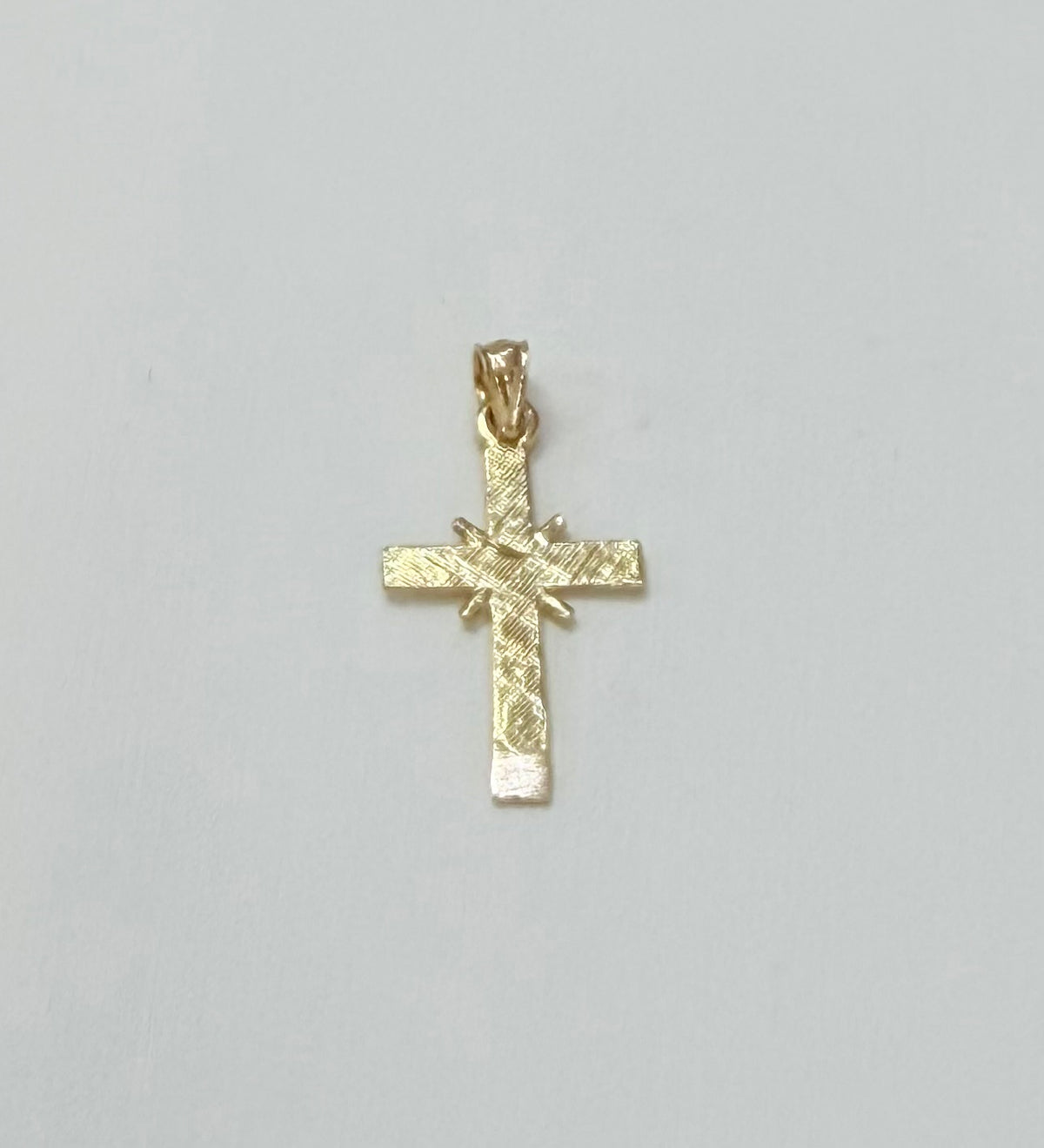 1732- NEW 10K Small Cross Pendant W.G
