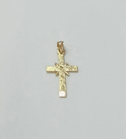 1732- NEW 10K Small Cross Pendant W.G
