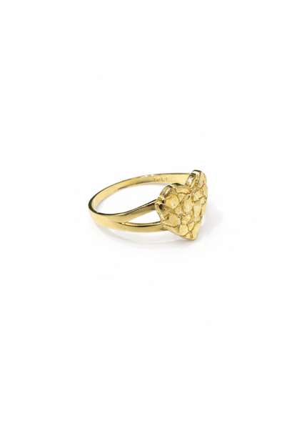 1538- NEW 10K Heart Nugget Ring W. G
