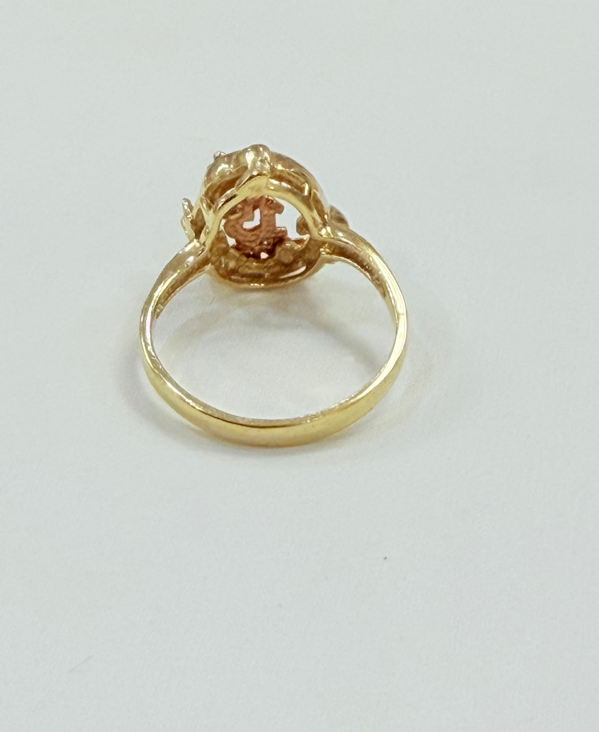 351- Anillo de quinceañera de oro de 14 quilates con delfín y número 15