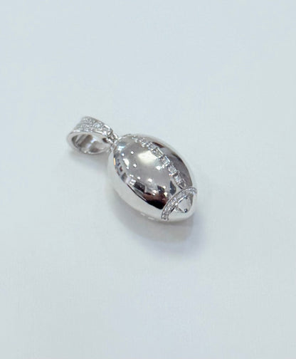S432- NEW .925 Sterling Silver Football Ball Pendant W.G