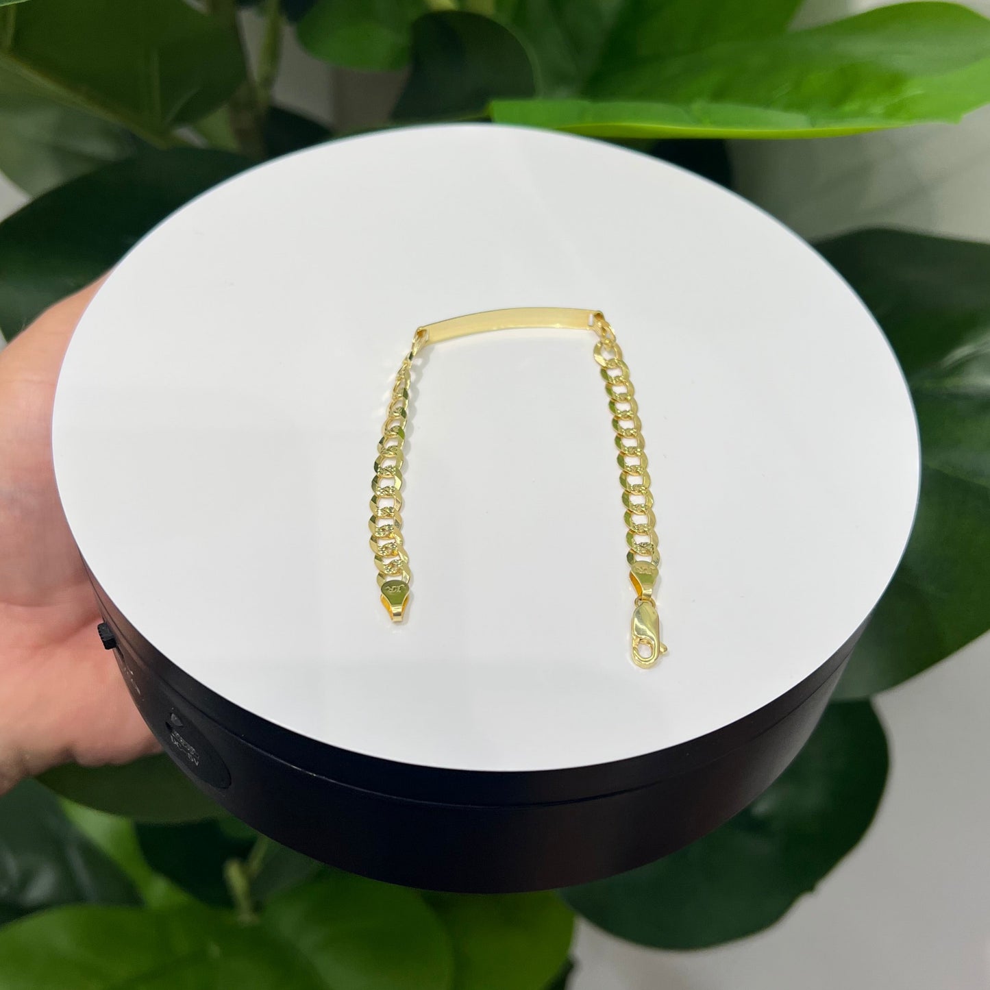 1229- NEW 14K Cuban Curb ID Bracelet (5.7mm) W.G