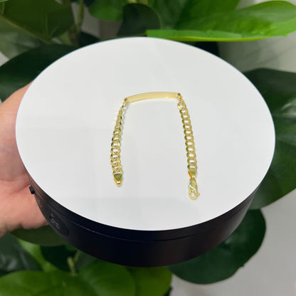 1229- NEW 14K Cuban Curb ID Bracelet (5.7mm) W.G