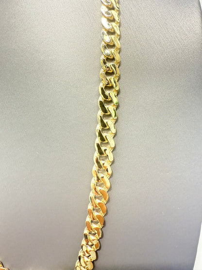 1122- NEW 14K Hollow Cuban Rockefeller by Monaci Choker (8mm) W.G