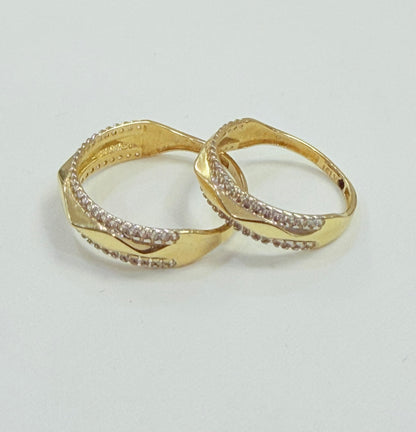 962-NEW 14K Gold Wedding Ring Band Set W.G