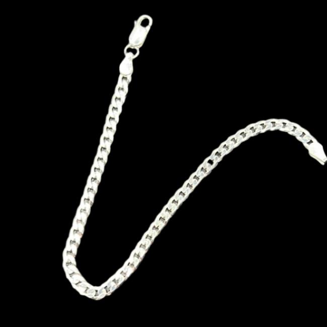 S304-Pulsera cubana de plata .925 de 7"